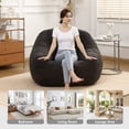 thumbnail image 7 of MINCETA Bean Bag Chair for Adults, Comfy Bean Bag Sofa with Armrest, Dark Gray BeanBag Chair with Back Support for Living Room, Bedroom, 7 of 7