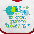 thumbnail image 4 of Inktastic My Great Grandma Loves Me Cute Elephants Boys or Girls Baby Bib, 4 of 4