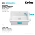 thumbnail image 6 of Kraus Turino 24 inch Drop-In Undermount Fireclay Single Bowl Kitchen Sink with Thick Mounting Deck in Gloss White, 6 of 14