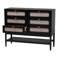 thumbnail image 2 of Baxton Studio Shirin Mid-Century Beige Fabric and Black Wood 6-Drawer Dresser, 2 of 10