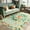 Green, variant on Pentantan Floral Area Rugs 5'x7', Machine Washable Rug for Living Room Non-Slip Vintage Soft Indoor Carpet for Bedroom, Dining Room, Playroom, Office, Green