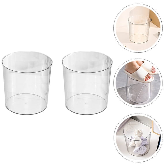 MERRYHAPY Clear Plastic Large Trash Can, Home Waste Bin, Stylish and Convenient Garbage Container