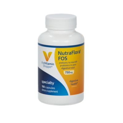 The Vitamin Shoppe Nutra Flora FOS 750MG (FructoOligosaccharides), Prebiotic to Nourish Probiotics in Your Digestive Tract, Supplement for Digestion and Intestinal Health  Colon Care (100 (Best Probiotic For Digestive Tract)