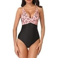 thumbnail image 1 of Women‘s Slimming One Piece V-Neck Front Cross Swimsuit Tummy Control Tankini Bathing Suits  Size S-2XL, 1 of 6