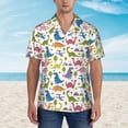 thumbnail image 6 of Picia Cute Dinosaur Gentle Cotton Regular Fit Short Sleeve Casual Hawaiian Shirt for Men-XX-Large, 6 of 9