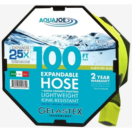 Sun Joe AJEXH100-SJG Expandable Lightweight Kink-Free Hose | 100-Foot | Quick