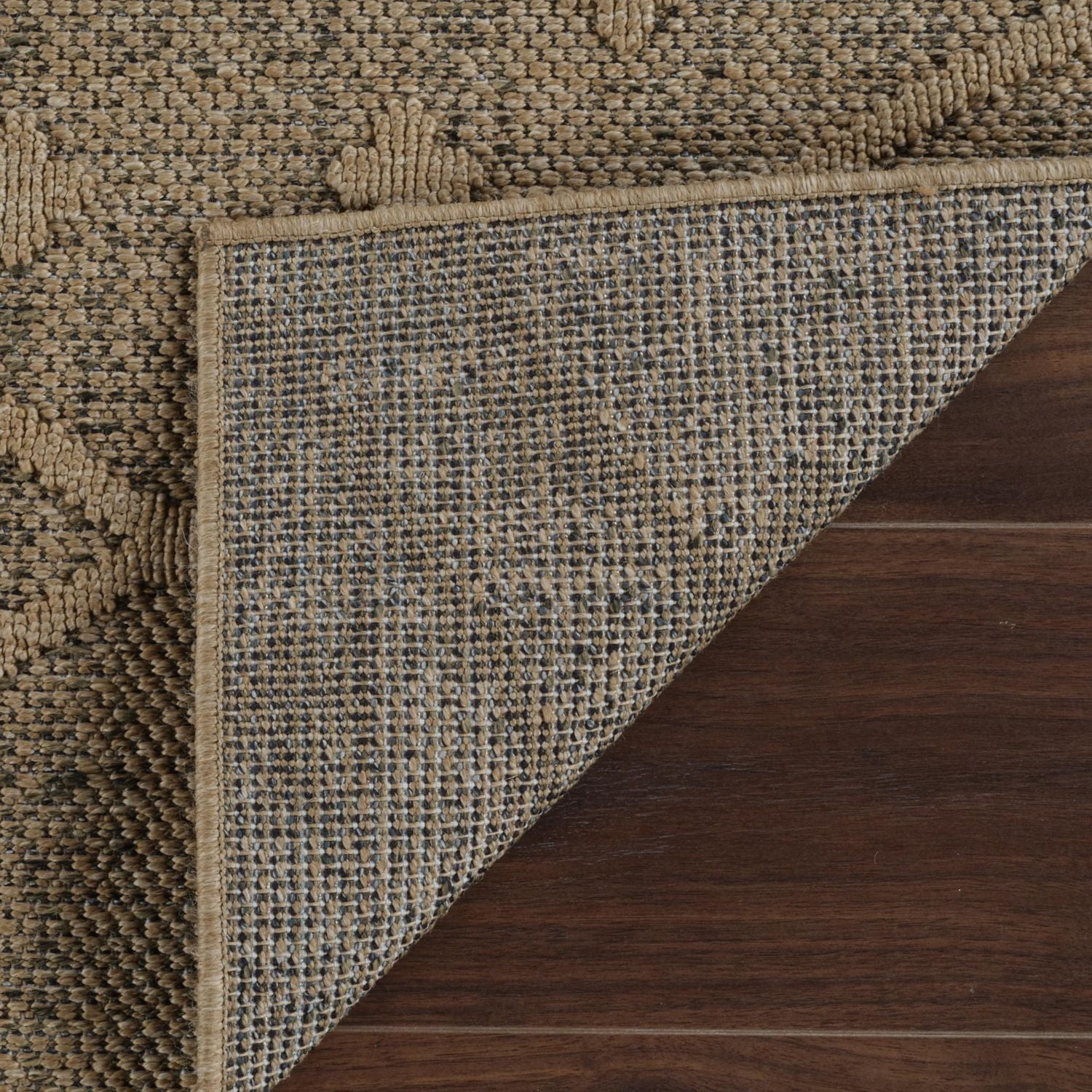 Rug Branch Hogar Abstract Indoor Outdoor Area Rug, Brown Beige, Boho - Living Room, Bedroom, Dining Room, and Kitchen