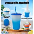 thumbnail image 3 of 30 de Vasos Reutilizables de Plastico, Cambia de Color con Agua Fria, 710ml Vasos de Plástico de Colores con Tapa y Popote, Perfecto para fiestas y oficinas, 3 of 7