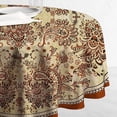 thumbnail image 2 of Paisley Tablecloths,Figured Brown Paisley Tablecloth Round 60 x 60,Wrinkle Resistant and Washable Bohemian Tablecloth,Perfect for Kitchen Dinner,Party,Family Gathering,Festive Dinner, 2 of 6