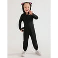 thumbnail image 5 of Hotiary Kids Halloween Cat Costume Zipper Romper Girls Boys Animal Cosplay Party Hooded Jumpsuits with Gloves, 3-12 Years, 5 of 8