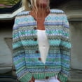 thumbnail image 1 of IMENGL cardigan à Col Rond Imprimé floral en Peluche Simple, Bleu m, Taille M-5TG, 1 of 4