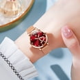 thumbnail image 4 of OLEVS Ladies Watches Rose Gold Mesh Strap Fashion Dress Japanese Quartz Waterproof Luminous Female Watches for Women Red Dial, 4 of 13
