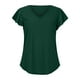 thumbnail image 3 of Tops Para Mujer Elegantes Blusas Casuales Camisas de Moda Con Volantes de Manga Corta Irregular Con Cuello en V Blusa Sólida T Odeerbi  ODB155292, 3 of 7