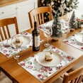 thumbnail image 4 of White Christmas Snowmen Placemats Set of 6, Red Xmas Poinsettia Balls Deer Table Mats Washable Heat-Insulation Non-Slip Place Mats for Kitchen Dinner Table Indoor Outdoor Decor,13x19 Inch, 4 of 9