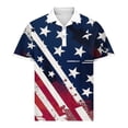 thumbnail image 4 of BRGZLK Mens Golf Shirts 250 Anniversary USA Shirt Summer Trendy Short Sleeve Turn-Down Collar Tees Loose Fit Patriotic Tops Navy B 5XL, 4 of 5