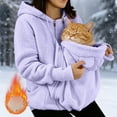 thumbnail image 2 of TAmten Women's 3 in 1 Pet Wearing Jacket, Thickened Fleece Winter Coat, Warm Full Zip Cat Carrier Hoodie Gift for Cat Owners|L, 2 of 9