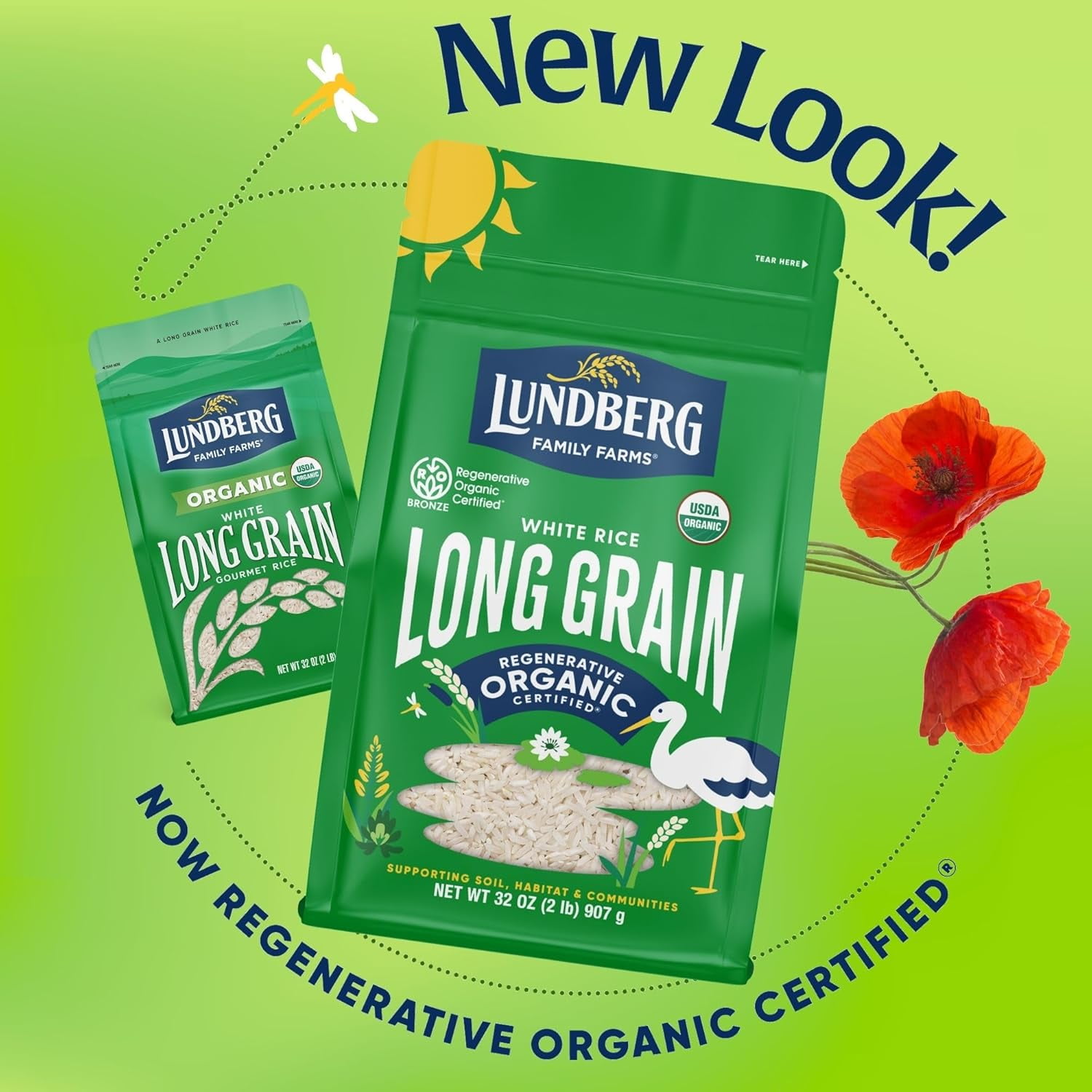 Lundberg, Organic White Long Grain Gourmet Rice, 32 oz Pack of 4