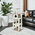 thumbnail image 4 of LEDREM 54.3" Modern Cat Tree - Multi-Level Condo with Ultra-Soft Plush, Scratching Posts & Washable Cushions, Heather Greige, 4 of 6
