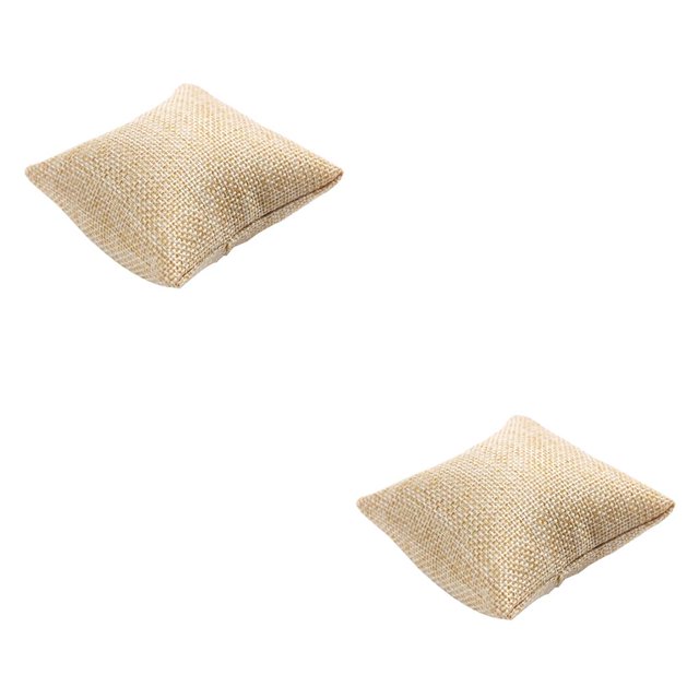 sweethay Cojín de almohada Estructura estable Cojines de exhibición atractivos Cojines de brazalete beige 8 * 8 * 3.5 cm 2Conjunto