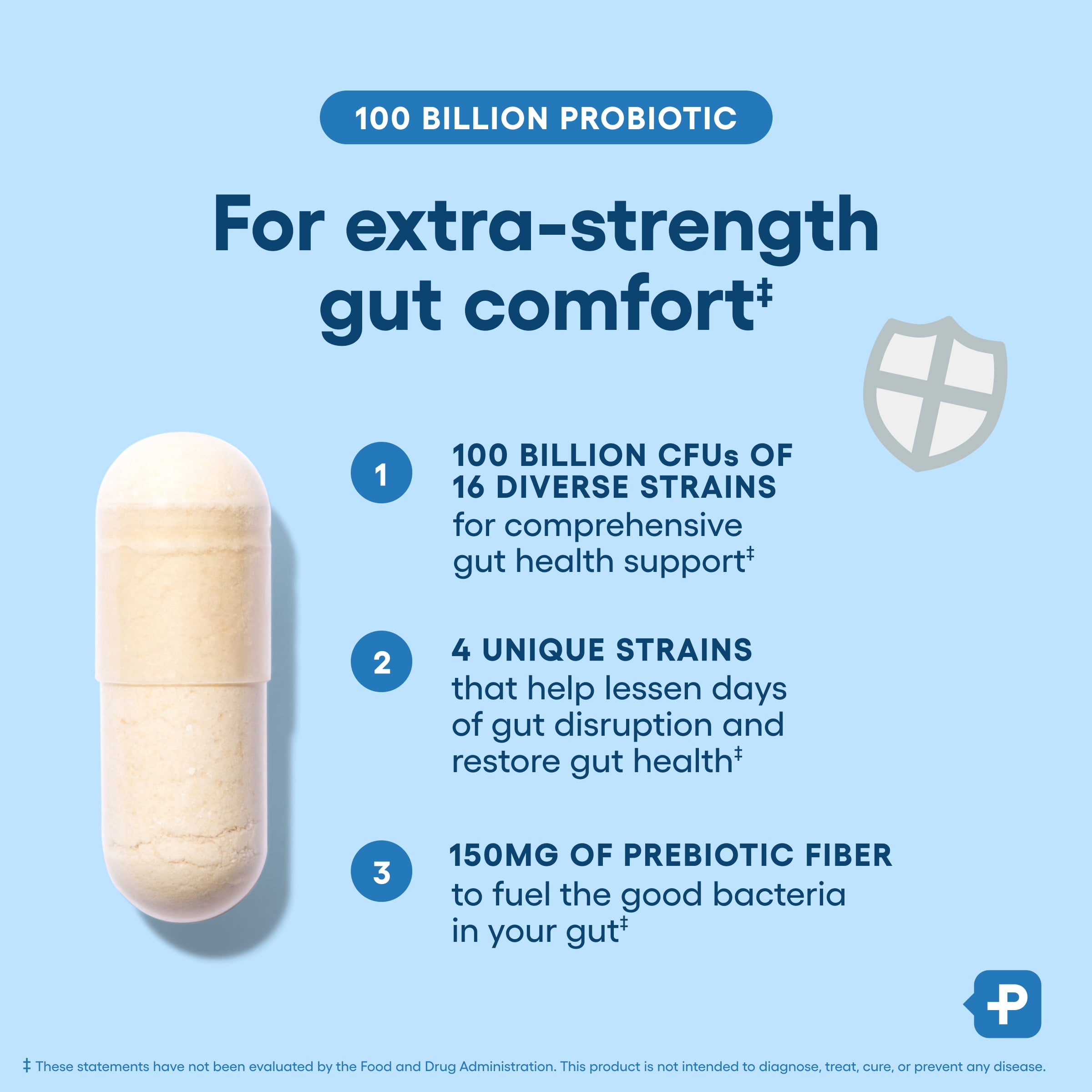 Physician's Choice 100 Billion Advanced Probiotic Supports Occasional Constipation, Diarrhea, Gas & Bloating - Probiotics for Women & Men, 30ct