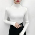 thumbnail image 5 of Knitted Slim Basic Tops Jumper Women Sweaters Pullover Turtleneck PURPLE, 5 of 8