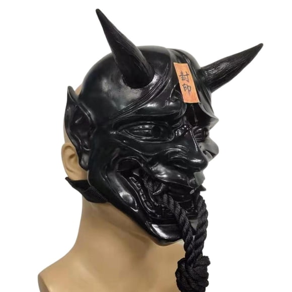 Japanese Cosplay Face Cover Halloween Face Cover Japanese Cosplay Resin Face Cover Anime Horror Face Cover Halloween Ghost Demon Face Cover Stage Performance Props