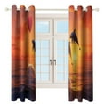 thumbnail image 3 of Sunset Jumping Dolphin Window Curtain Panels Grommet Blackout Curtains Blackout Curtains for Living Room, 3 of 7