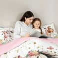 thumbnail image 4 of jejeloiu Farm Animal Horse Twin Bedding Sets 7-Piece,Colorful Flower Bedding Comforter Set,Gold Glitter Print Sheet Sets For Girls,Super Cozy Room Decor Reversible, 4 of 8