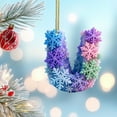 thumbnail image 4 of V Snowflake Series 2D Acrylic Backpack Car Pendant Decoration Ornament Alphabet Design V, 4 of 5