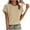 Khaki-01, variant on Mittory Women Summer Dressy Casual Tops Business Work Blouses Shirts Short Sleeve Crew Neck Outfits