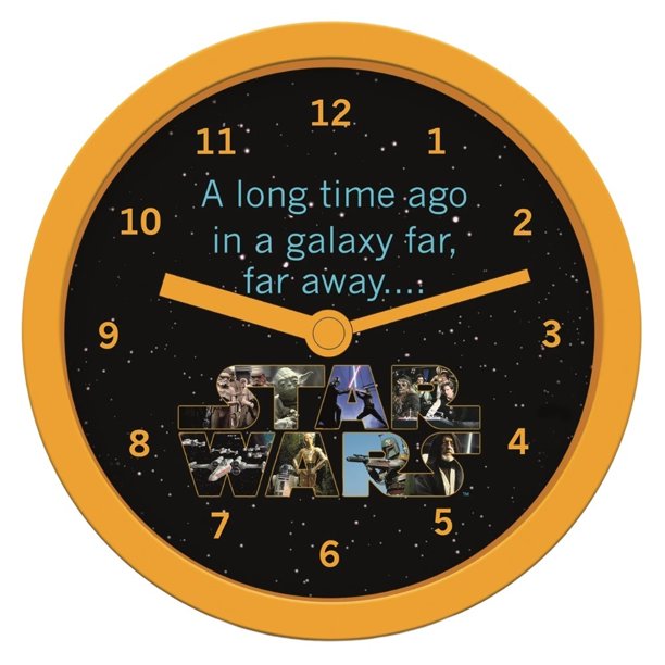 Star Wars - Reloj de Escritorio Analógico A Long Time Ago (Amarillo, Negro)