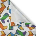 thumbnail image 4 of Ambesonne Cartoon Valance Pack of 2, Rain Boots Autumnal Art, 54"X18", Marigold Sky Blue, 4 of 5