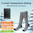 thumbnail image 2 of Heated Socks for Men Women, YITUMU 4000mAh Rechargeable Electric Heating Socks Warm Winter Thermal Socks Foot Warmer for Outdoor Riding Camping Hiking Skiing, Gray(4 Heating Settings), 2 of 12