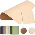 thumbnail image 1 of Leather Mouse Pad,Wood Mouse Pad,Double Side Mouse Pad,Stitched Edges,Equipped with Coaster Mouse Pads, 1 of 5