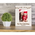 thumbnail image 2 of Darling Souvenir MADE WITH LOVEPersonalized WoodEngraved Christmas Picture Frame, Table Top WhitePhotoFrame (My First Christmas) Customizable Quote - 4x6 Inches Vertical, 2 of 8