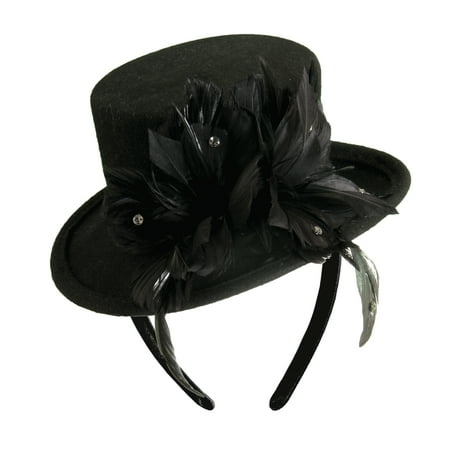 Dorfman Pacific Women's Wool Felt Mini Top Hat Fascinator Headband