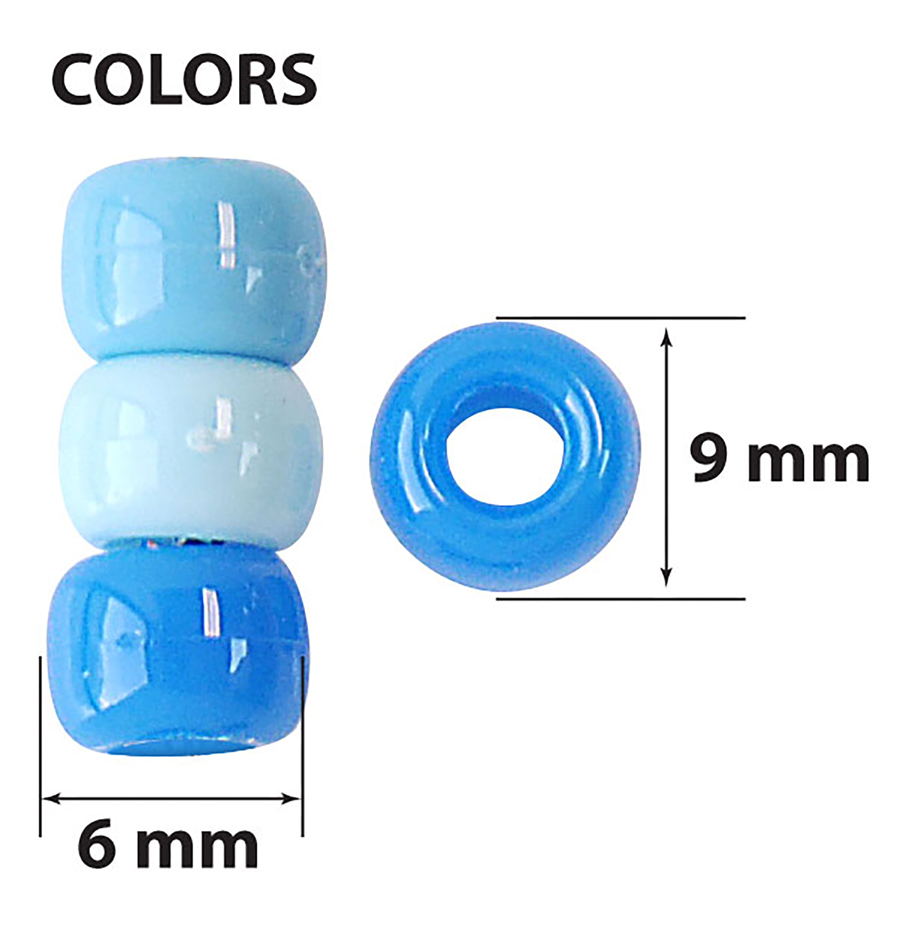 Hello Hobby - Blue Ombre Mix 9x6mm Plastic Pony Beads - 500
