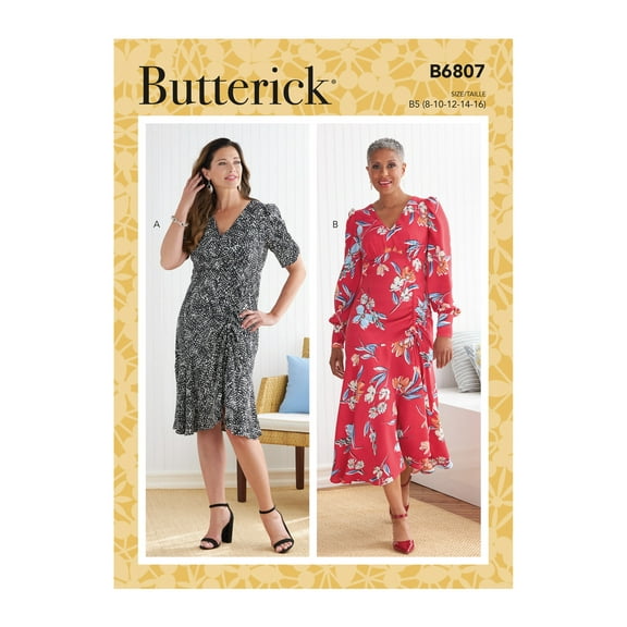 Butterick Sewing Pattern 6807 - Misses' Dress, Size: B5 (8-10-12-14-16)