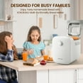 thumbnail image 6 of 22-In-1 KOKUKAKU Compact Automatic Bread Maker Machine, 1LB/1.5LB Programmable 2 Loaf Sizes, 3 Crust Colors, Small Digital Home Bakery with Dough, Cake, Jam, Yogurt, Non-stick Pan, White, 6 of 8