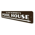 thumbnail image 4 of Pool House Novelty Sign, Metal Wall Decor - 4x18 inches, 4 of 4