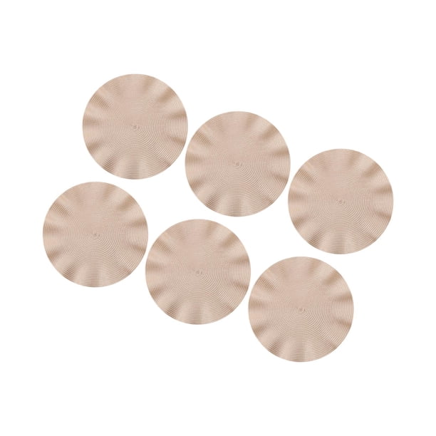 Manteles Individuales de 6 piezas Macarena Beige para interiores y exteriores fáciles de limpiar