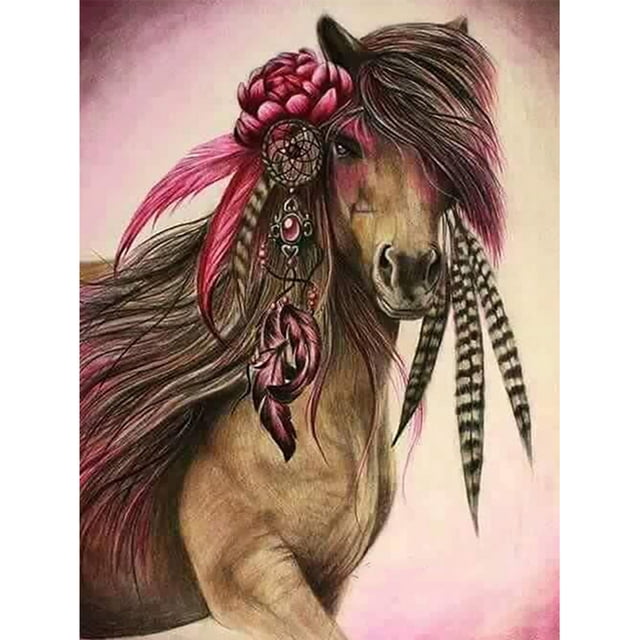 Taladro Pintura Diamante (DE4554) 5D DIY Caballo Salvaje Completo Punto de Cruz Bordado Decoración 45x60cm Hugtrwg Para estrenar