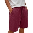 thumbnail image 2 of Men's Casual Sporty Shorts Elastic Waist with Pockets Quick Dry Breathable Lightweight for Gym Workout Running Training Athletic Daily | Zenithor,Wine M, 2 of 7