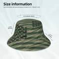 thumbnail image 6 of Gaeub Jungle Green Camo USA Flag Printed Double Sided Reflective Bucket Hat Foldable Sun Hat for Camping Hiking Fishing, 6 of 9