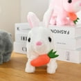 thumbnail image 3 of New Rabbit Toy Interactive Electronic Pet Toy Rabbit Walks and Squeaks, Easter Plush Stuffed Rabbit Toy Walking Rabbit Educational Toy for Kids (White), 3 of 7