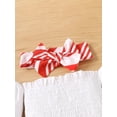 thumbnail image 4 of FOCUSNORM Enfants Filles Noël Pull Smocké Épaule + Jupe Rayée + Bandeau, 4 of 8