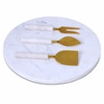 thumbnail image 1 of homeroots kitchen & dining 397798 12" Round White Marble Cheese Board and Knife Set, 1 of 1