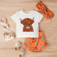 thumbnail image 4 of Vedolay Short Set For Girl Casual Summer Girl's Ribbed Knit Button Front Ruffle Cami Top and Shorts 2 Piece Summer Outfit,Orange 3-6 Months, 4 of 5