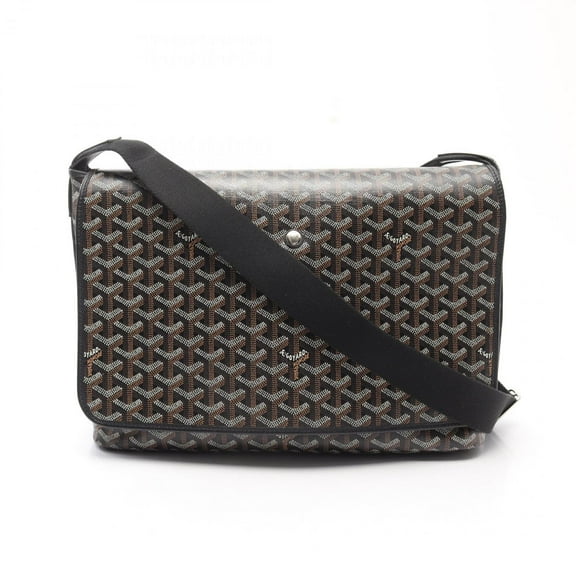 Pre-Owned Goyard Capetian MM Shoulder Bag in Coated Canvas and Leather, Women's, Black,...
