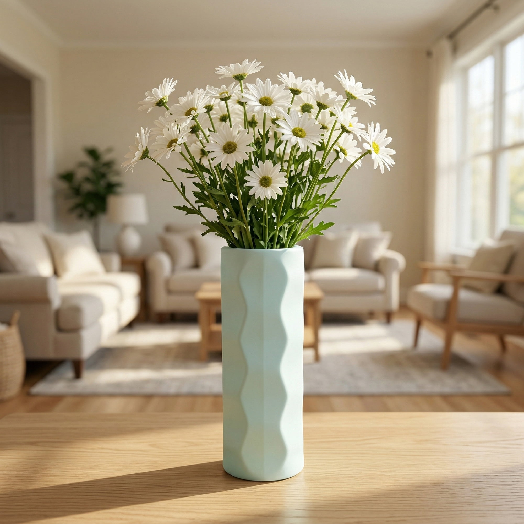 Unique Bargains Acrylic Cylinder Tall Vase Bud Vase Green 2.8"L x 2.8"W x 7.9"H